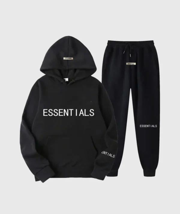 Essential Spring Anzug mit KapBlack Essentials Tracksuituze Schwarz