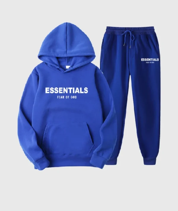 Blue Fear of God Essentials Trackuit